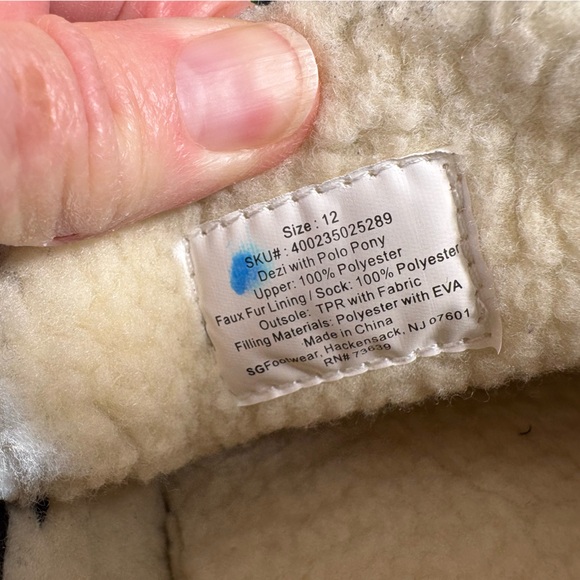 Polo Ralph Lauren Moccasin Slippers-Size:12-Color: Blue with Red Logo-Preowned - Picture 8 of 8